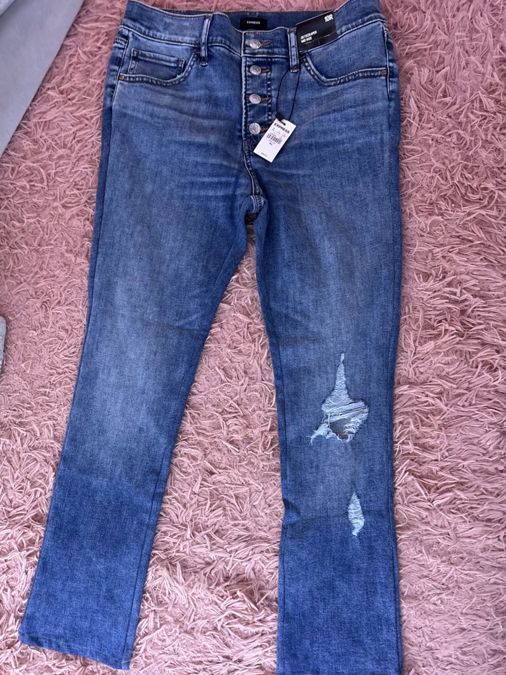 Express Skinny Distressed Blue Women’s Jeans